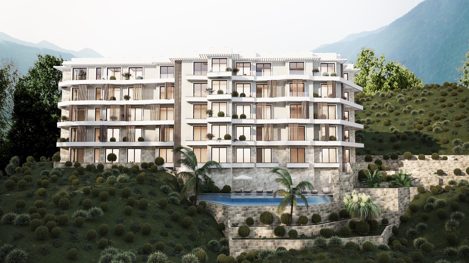 Sunny Side Resort & SPA, komplex v Bečići, Čierna Hora